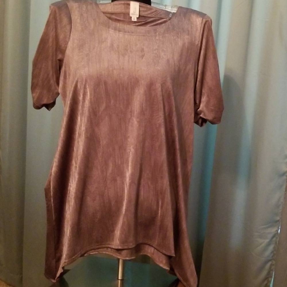 Metallic silver tunic/top